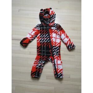 North Face Baby Boy 6-12M Campshire Bear One Piece Bunting Red Black Plaid